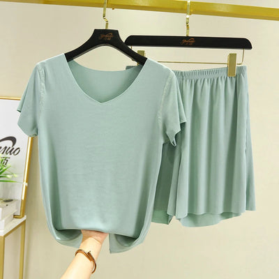 Female Home Clothes 2 Pieces Set Lady Home Suit Summer Women Lounge Wear Autumn Loose Homewear Suit for Women Pajamas Pants Set