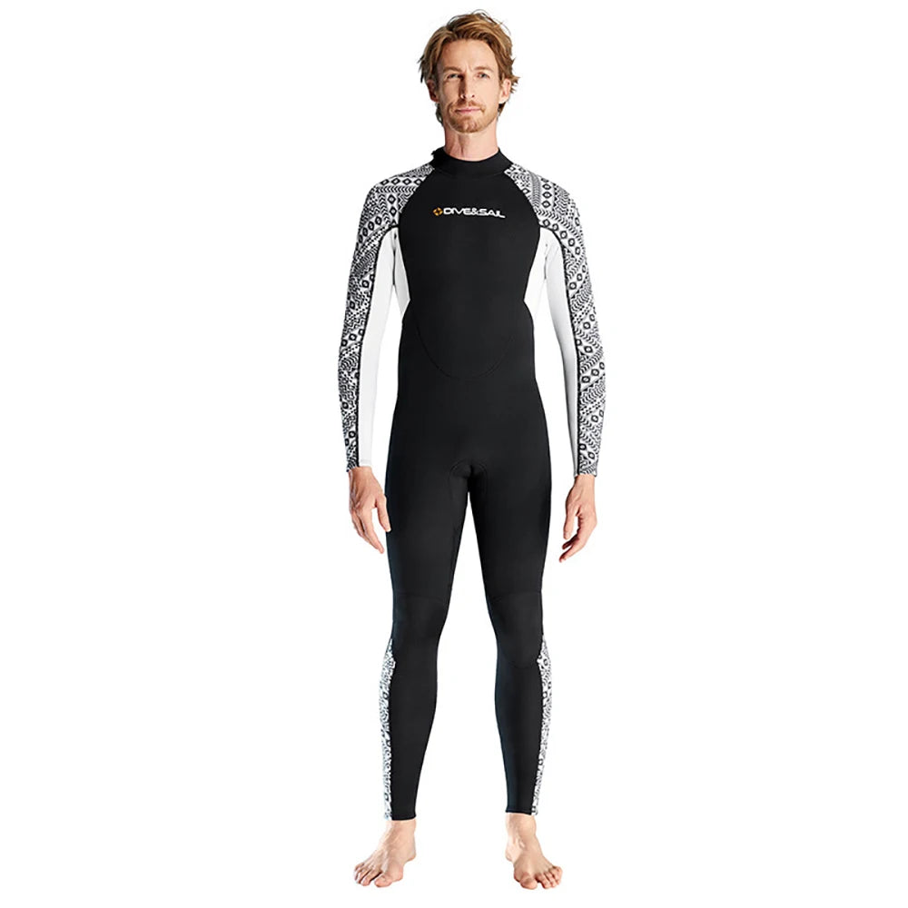 Wetsuit for Women Men One-piece Scuba Diving Suit 3/2MM Neoprene Long Sleeve Snorkeling Surfing Swimsuit Female Sun Protection