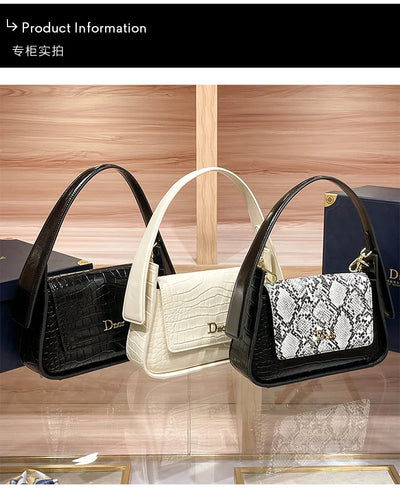 Classic Women's Handbag in Leather, Shoulder and Crossbody Bag Style, Luxury Elegant Design for Ladies By Famous Designer