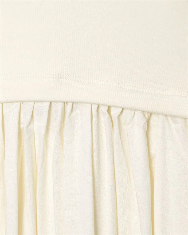 Women's Dress New Summer 2025 White Halterneck Panelled Dress Sexy off-the-shoulder design Elegant temperament Personality