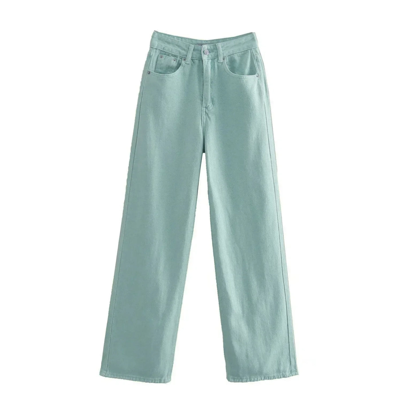 High-waist Plus-size Women Jeans Loose Small Person Straight Crotch Versatile Slimming Trousers Cotton Material