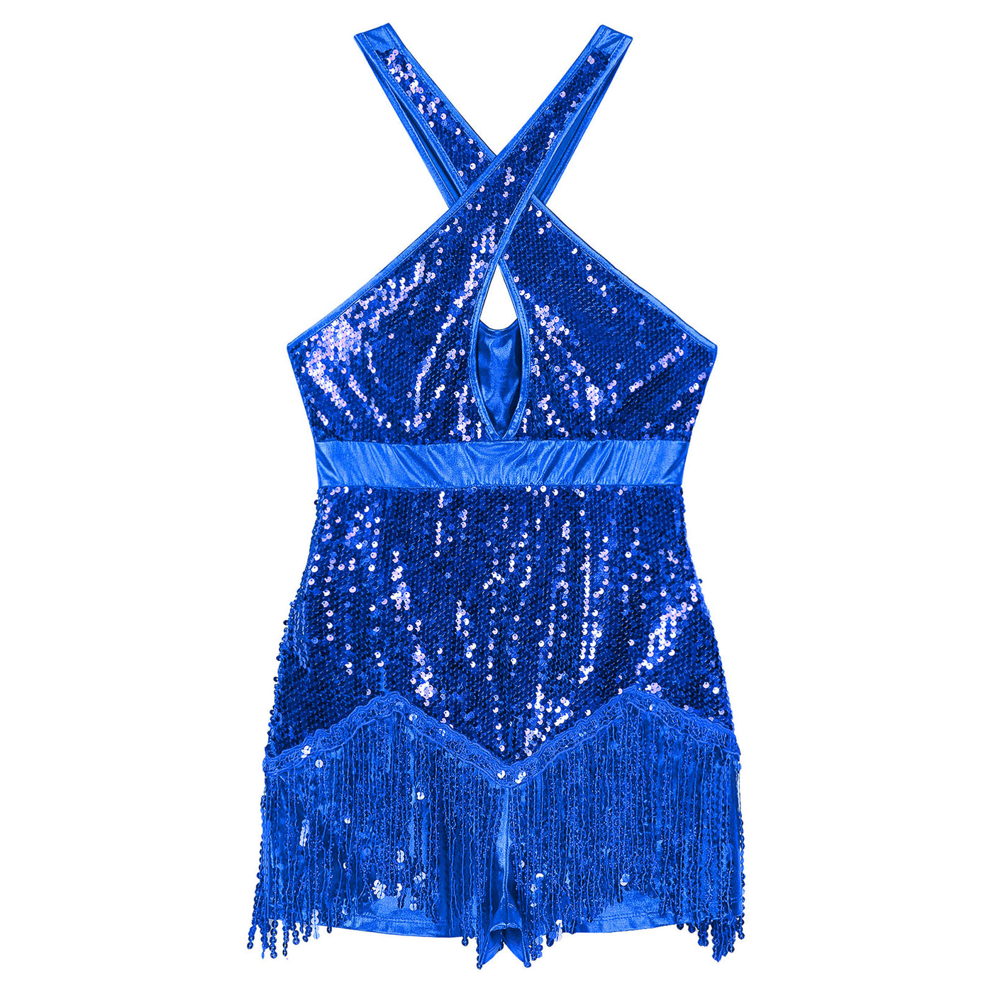 Women's Sequin Dance Dress Latin American Dance Costume Body Sleeveless Classical Samba Rumba Dresses Jazz Ballerina Dancewear