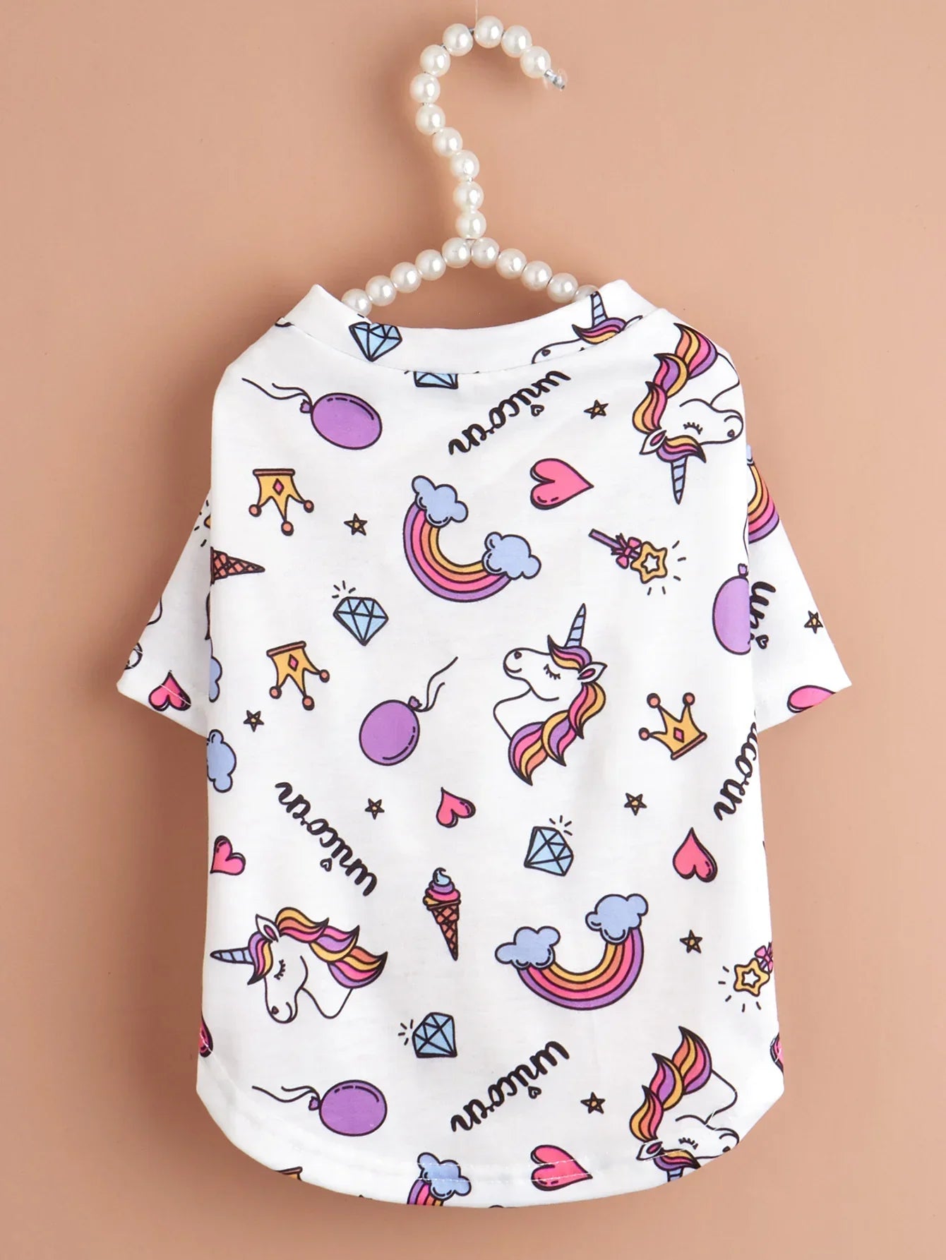 Pet Cloth Dog T-shirt with Cute Unicorn Pattern Printed Clothes for Puppy Dog Cat Cool Apparel Costume