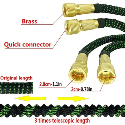 25FT/150FT Expandable Garden Hose With High-Pressure Nozzle, Convenient And Flexible, Used For Car Washing And Watering Tools