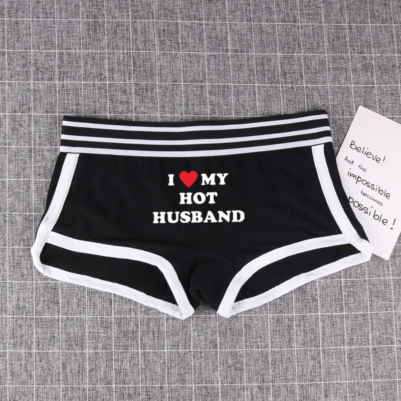 Sexy Couples Lovers Cotton Underwear I LOVE MY GIRL Men Boxer Shorts Homme Lingerie Women's Panties Cotton Underwears Boxers
