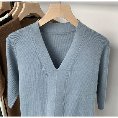 2025 Summer New T-shirts for Women Elegant Fashion Short Sleeve T-shirt Female Trend Tops Ladies Tees Basic Tops Clothing