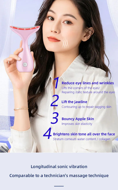 Neck Beauty Massage Instrument EMS Microcurrent LED Facial Electric Introduction Lifting And Firming Beauty Massage