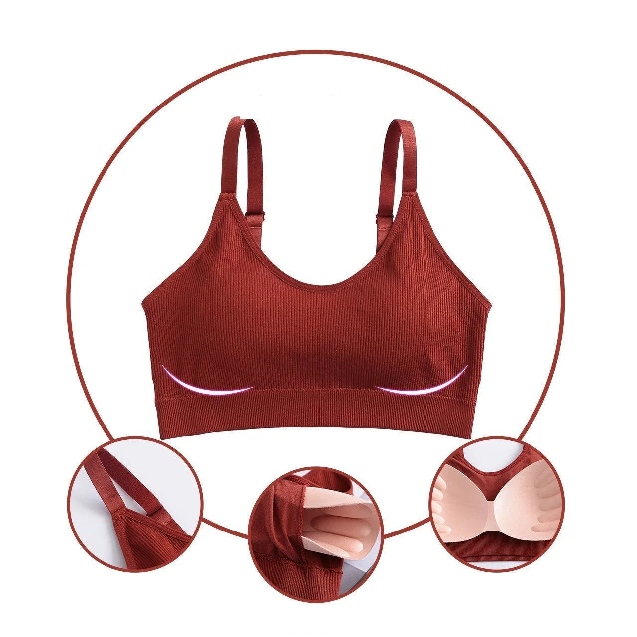 Breathable Sports Bras Women Hollow Out Padded Sports Bra Top size Gym Running Fitness Yog Sports Top Seamless Fitness Bra