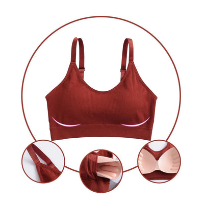 Breathable Sports Bras Women Hollow Out Padded Sports Bra Top size Gym Running Fitness Yog Sports Top Seamless Fitness Bra