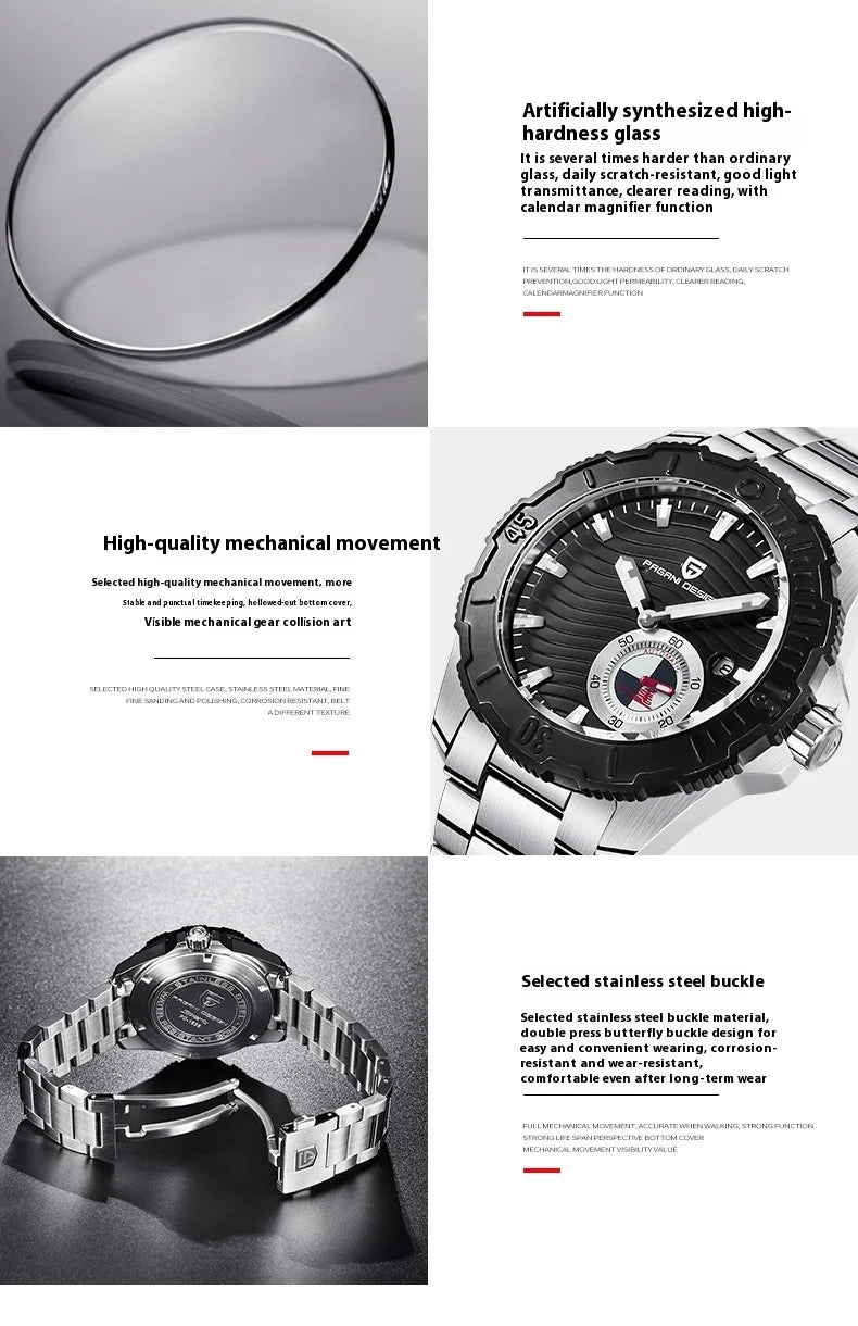 Mechanical watches, sports watches, high-end trendy men's watches, fashionable waterproof men's watches, steel straps