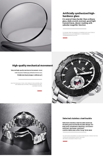 Mechanical watches, sports watches, high-end trendy men's watches, fashionable waterproof men's watches, steel straps