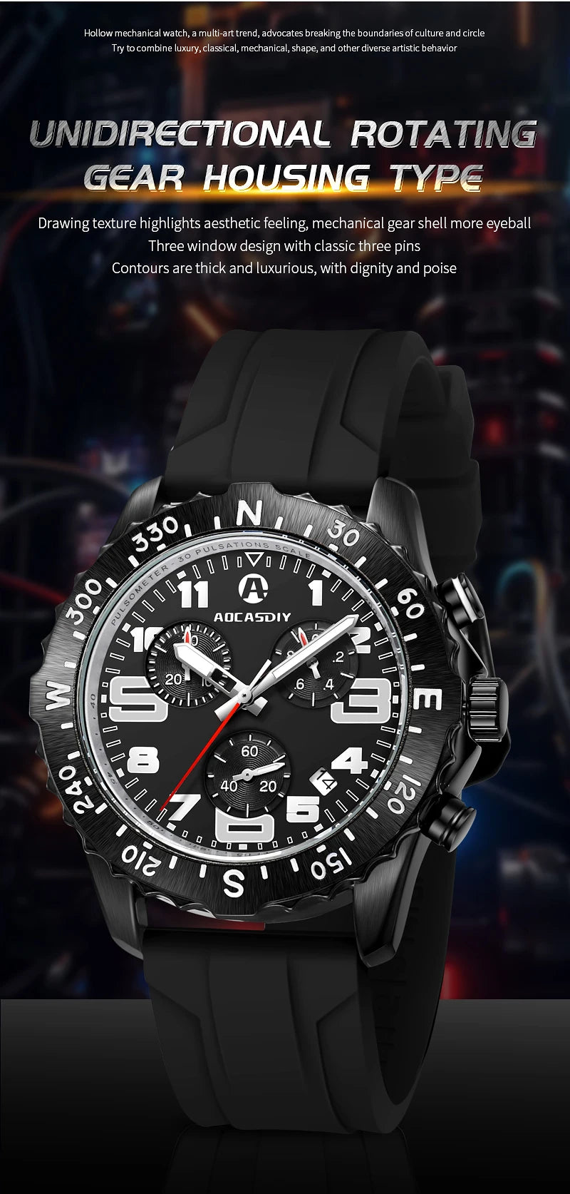 Men’s Watches Top Brand Big Sport Watch Luxury Men Quartz Wrist Watches Chronograph Male Clock Endurance Watch Wristwatches