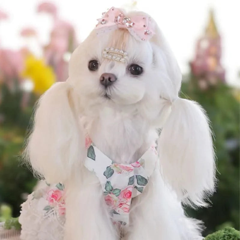 Pet Clothes Dog Skirts Floral Cute Spring And Summer Jumpsuit Small Dog Teddy Bear Clothes Pet Series Essential Clothes For Pet
