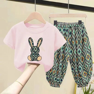 Summer Children Clothing Sets Boy Girl Mother Kids Clothes Suit Cotton Top T-shirt Short Sleeves Trousers 2pcs Baby Girl Clothes