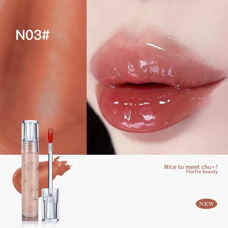 FLORTTE Beauty Lip Lasting Tint First Kiss Series Water Glossy Nice To Meet Chu Blooming Liquid Lipstick Makeup Women Cosmetics