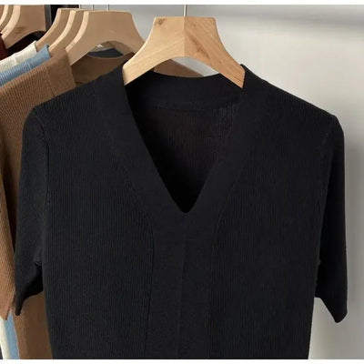2025 Summer New T-shirts for Women Elegant Fashion Short Sleeve T-shirt Female Trend Tops Ladies Tees Basic Tops Clothing