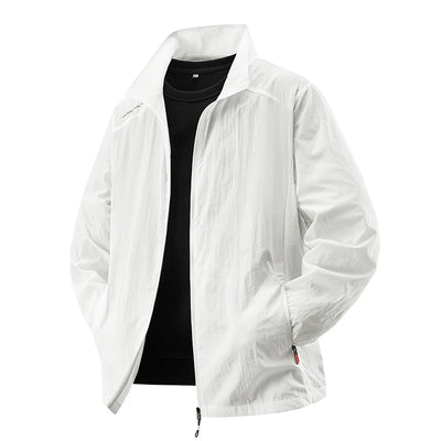 Summer Sunscreen Jacket Men's Casual Quick Dry Breathable UV Coat Outdoor Cycling Camping Fishing Lightweight Skin Windbreaker