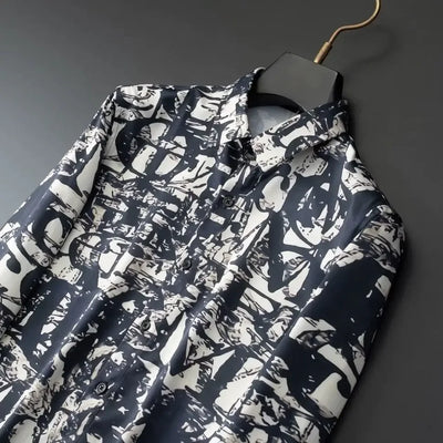 Printed Shirts Are Fashionable and Handsome Long-sleeved Trendy Personality Men's Casual Shirts