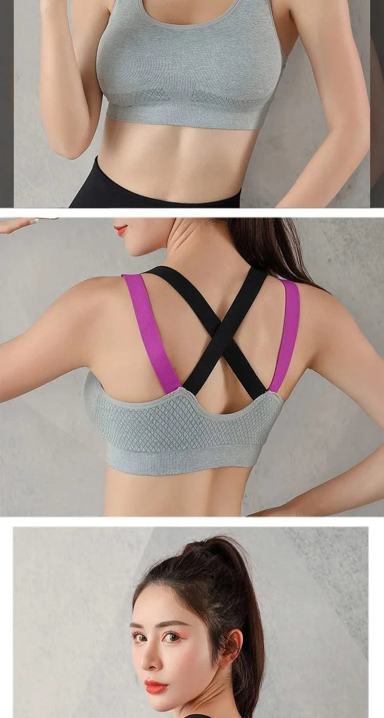 Women's Fashion Back Sports Bra Women Running Fitness Shockproof Underwear Moisture Wicking Quick Drying Sports Undershirt