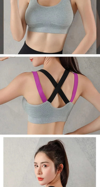 Women's Fashion Back Sports Bra Women Running Fitness Shockproof Underwear Moisture Wicking Quick Drying Sports Undershirt