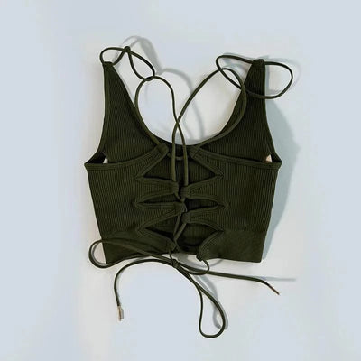Yoga Sports Bras for Women Open Back Design Padded Crop Top
