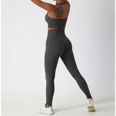 Women Breathable Sports Bra Absorb Sweat Shockproof Padded Gym Bta Running Fitness Bra Yoga Sports Bras Hanging Neck Underwear