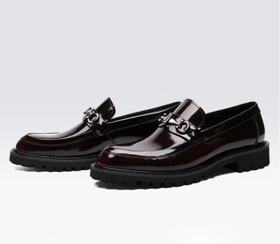 Men's Dress Leather Shoes Horse Street Buckle High Quality Men's Oxford Shoes Wedding Party Office Formal Shoe Large Size 38-48