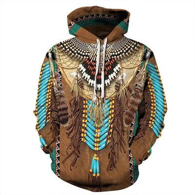 New 3D Printing Indian Wolf Fashion Men Women Tracksuits Crewneck  Hoodies Plus Size S-7XL Harajuku Four Seasons Casual