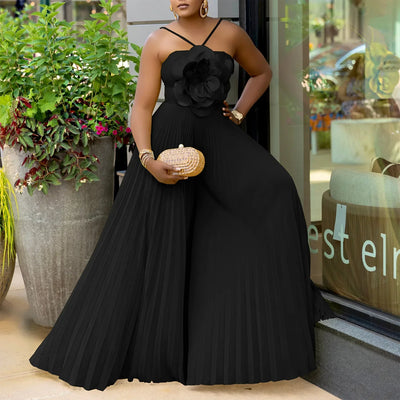 Solid Color Women Jumpsuits For Summer Autumn Sleeveless Loose Fashion Streetwear Overalls Wide Leg Pants Trousers 2025