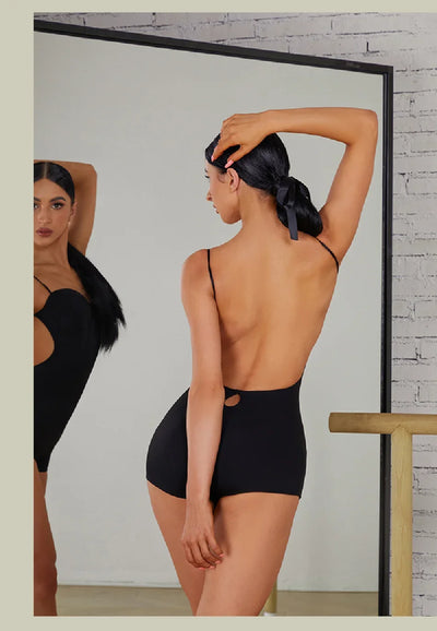 Female Latin Dance Dress Women Performance Belly Modern Dancing Dresses Striped Bare Back Design Bodysuit