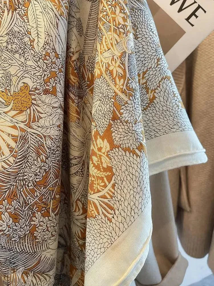 women's autumn and winter silk and wool dual purpose high-end scarves  large