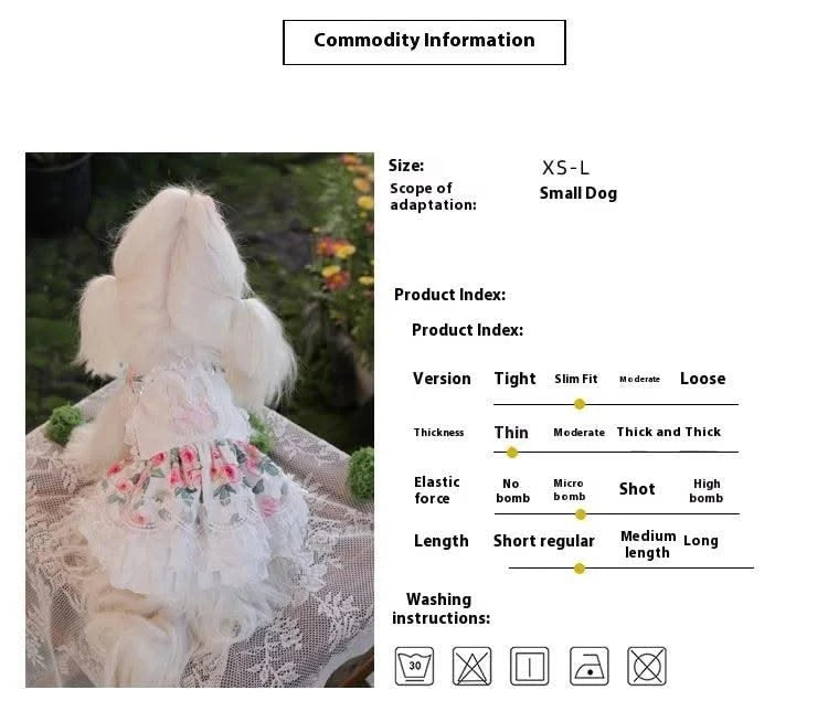 Pet Clothes Dog Skirts Floral Cute Spring And Summer Jumpsuit Small Dog Teddy Bear Clothes Pet Series Essential Clothes For Pet