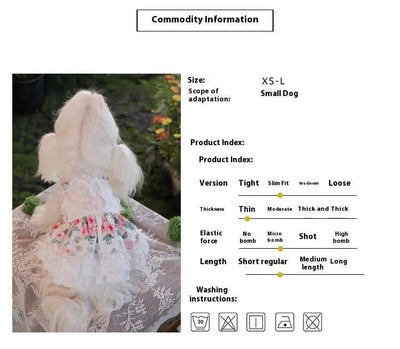 Pet Clothes Dog Skirts Floral Cute Spring And Summer Jumpsuit Small Dog Teddy Bear Clothes Pet Series Essential Clothes For Pet