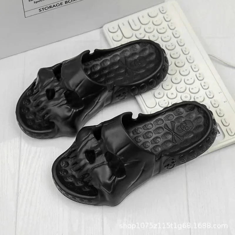 Platform Skull Slippers Demon Home Cloud Summer Beach Sandal Slides Y2k Flip Flops Men Male Soft House Shoes Flat Clapper Women