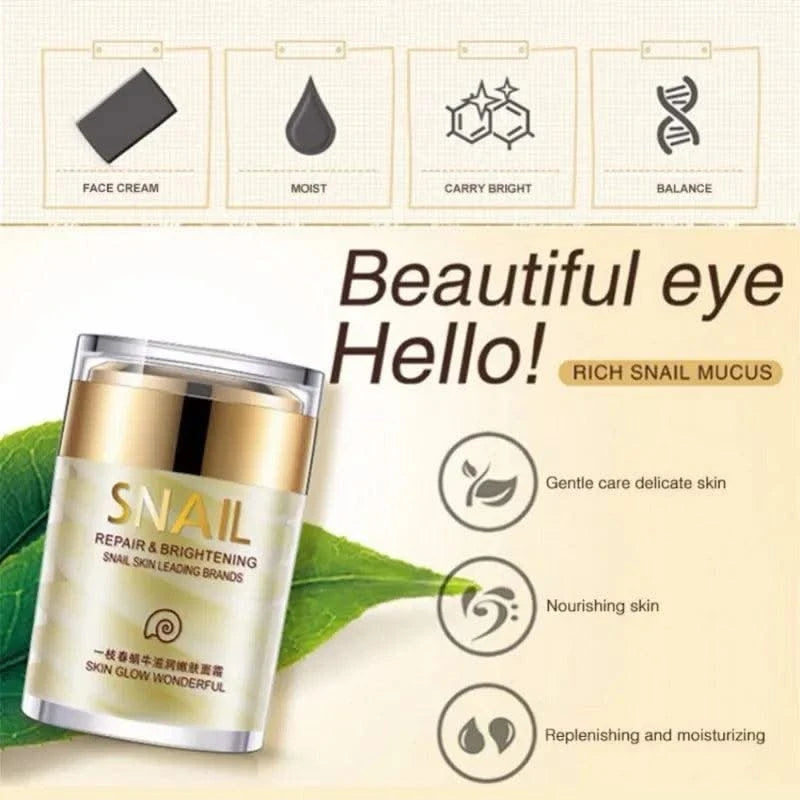 Snail Face Cream 24K Gold Snail Serum Improve Dry Rough Skin Anti-Wrinkle Whitening Moisturizing Facial Essence Skin Care