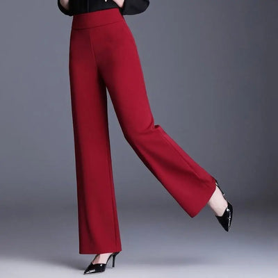 Women's Wide Leg Pants Loose Trousers Monochromatic High Waist Casual Clothing All-Match, Simplicity Autumn and Winter Fashion
