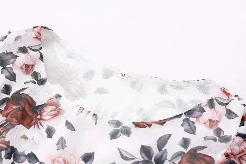 Summer Floral Print Dress For Women New Sleeveless Round Neck Dress Ruffled Short Sleeve Chiffon Print Short Dress For Women