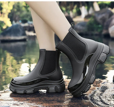 Women's Rain Boots with Flat Heels, Year-round Bestseller Are Casual Waterproof and Anti-slip High-quality EVA Outdoor Boots
