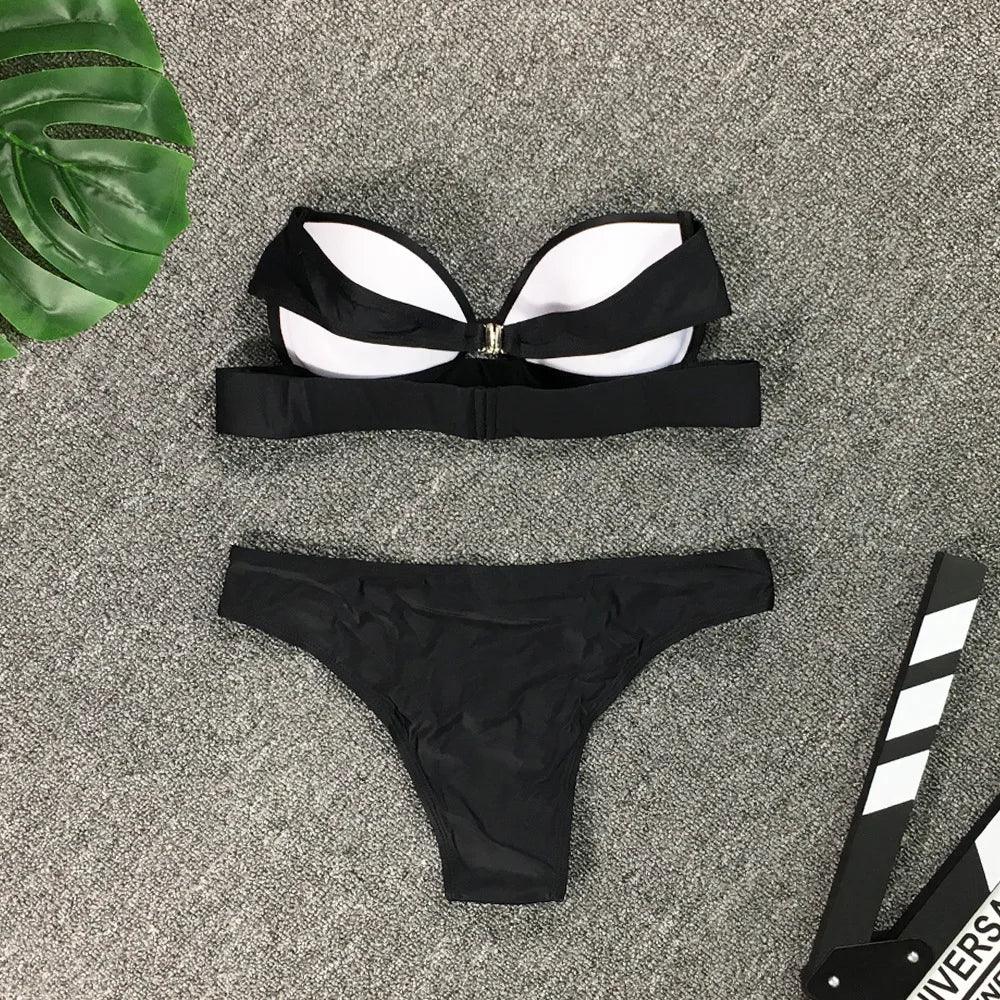 2025 Woman Separate Swimsuit Beach Outfits High Waist Sexy Bikini Set 2 Pieces Plus Size Bathing Suit Feminine Women's Swimwear