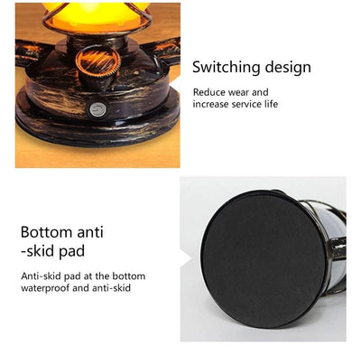 Retro Portable LED Night Light 3 Lighting Modes Horse Lantern Lamp Rechargeable Hanging Camping Lights for Travel Desktop Decor