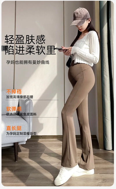 Maternity Leggings for Pregnant Women Yoga Flared High-waisted Trousers Pregnancy Clothes