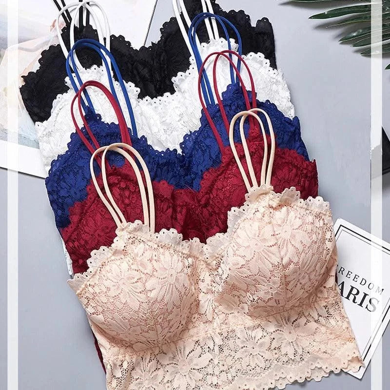 Wireless Push Up Bra Body Shaping Sexy Flower Lace Bra for Women