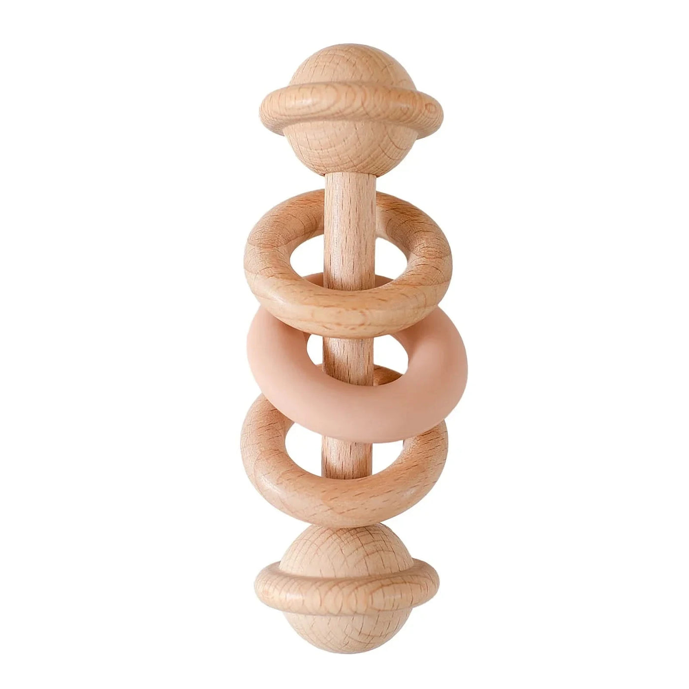 Baby Toys Wooden Rattles Silicone Ring Baby Rattles and Mobiles 0 12 Months Sensory Toys for Baby  Wooden Teether for Baby Gifts