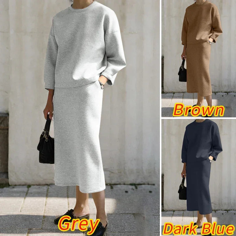 Stylish Women Tracksuits Spring 2pcs Outfits Solid Work Matching Sets 2025 ZANZEA Casual Long Sleeve Blouse Dress Suits Oversize