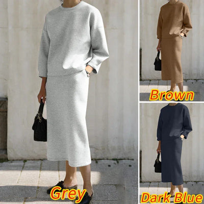 Stylish Women Tracksuits Spring 2pcs Outfits Solid Work Matching Sets 2025 ZANZEA Casual Long Sleeve Blouse Dress Suits Oversize