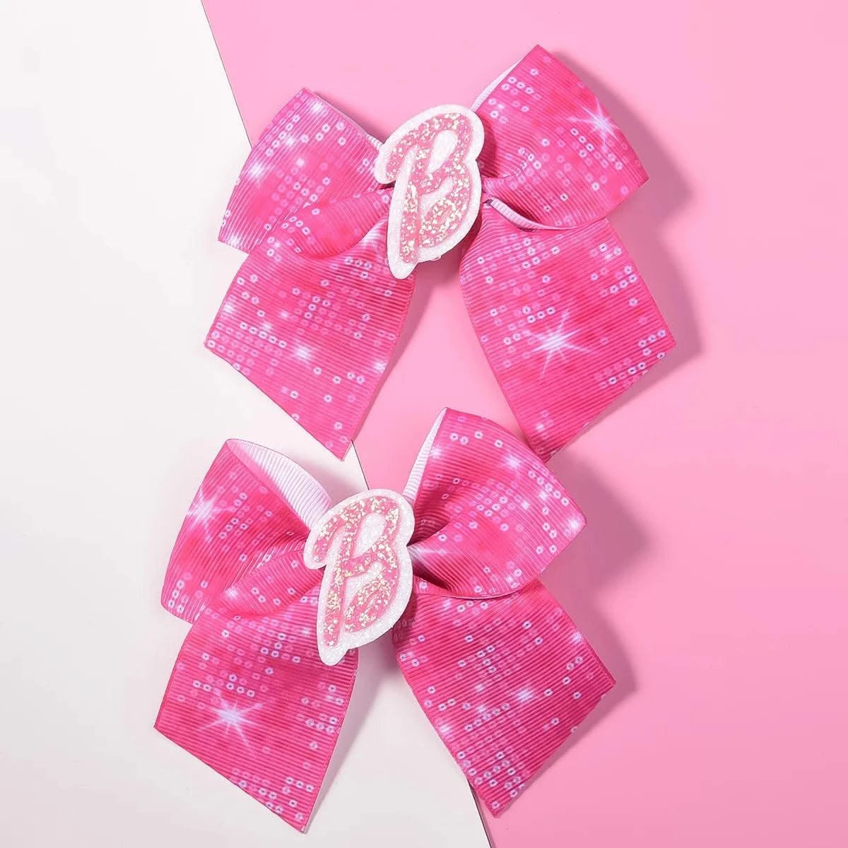 2 women's pink thread webbing with green onion powder lettering two ear clip Fashion personality cheapest items available girl m