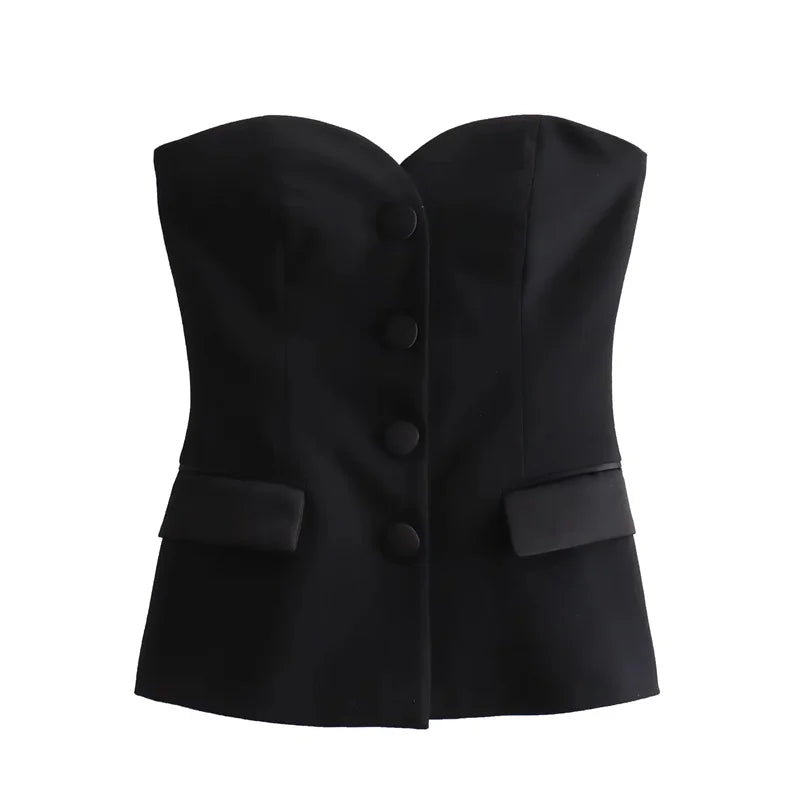 MUJER 2025 Corset Top Women White Black Crop Top Female off Shoulder Bustier Top Woman Vest Sexy Backless Tube Tops for Women