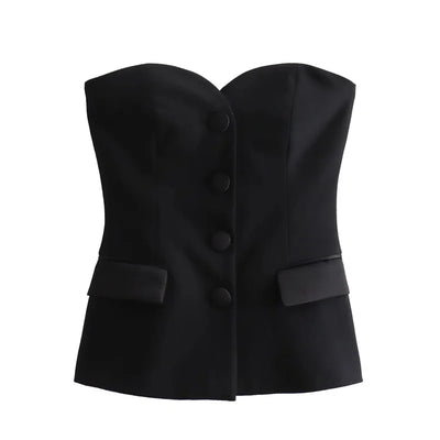 MUJER 2025 Corset Top Women White Black Crop Top Female off Shoulder Bustier Top Woman Vest Sexy Backless Tube Tops for Women