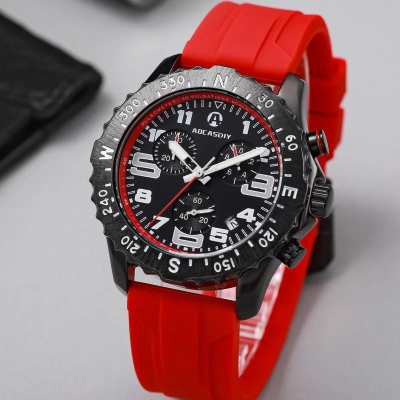 Men’s Watches Top Brand Big Sport Watch Luxury Men Quartz Wrist Watches Chronograph Male Clock Endurance Watch Wristwatches