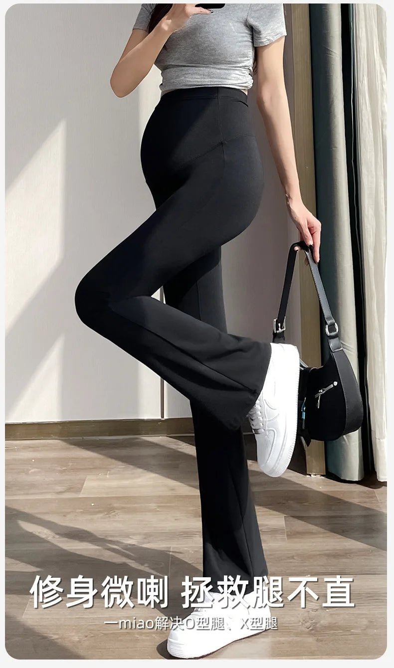Maternity Leggings for Pregnant Women Yoga Flared High-waisted Trousers Pregnancy Clothes